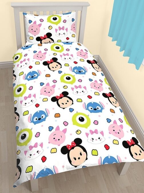 Parure Copripiumino singolo double-face Disney Tsum-Tsum