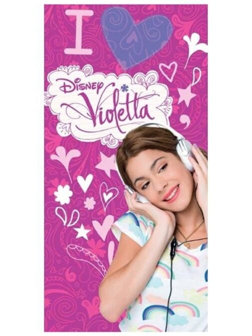 Asciugamano Telo Mare Violetta Disney "Heart"