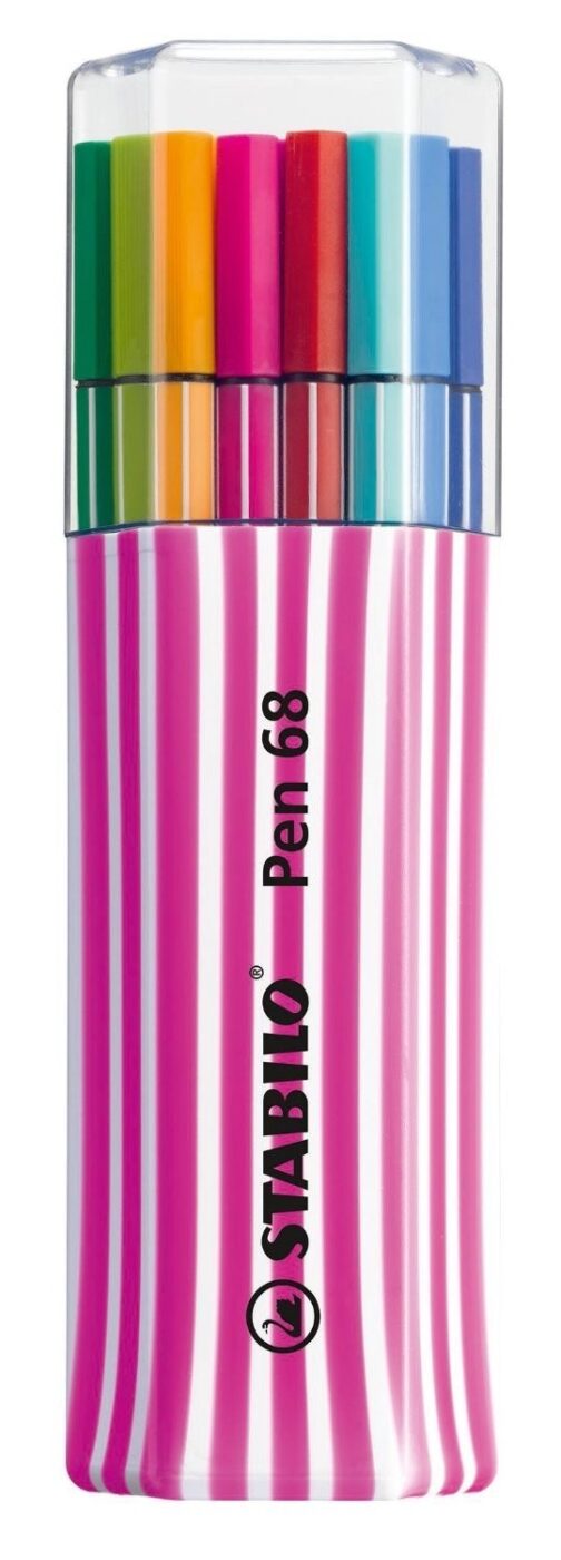 Pennarello Pen 68 Stabilo. Single Pack Rosa con 15 colori