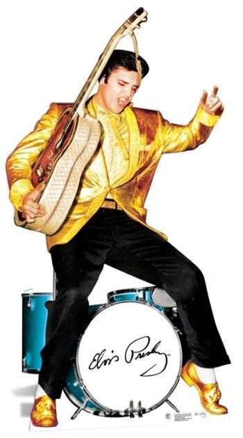 ELVIS GOLD AND DRUMS sagoma 185 X 99 cm