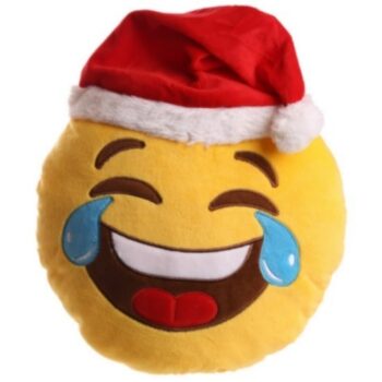 Cuscino peluche Emoji "LOL" versione Natalizia