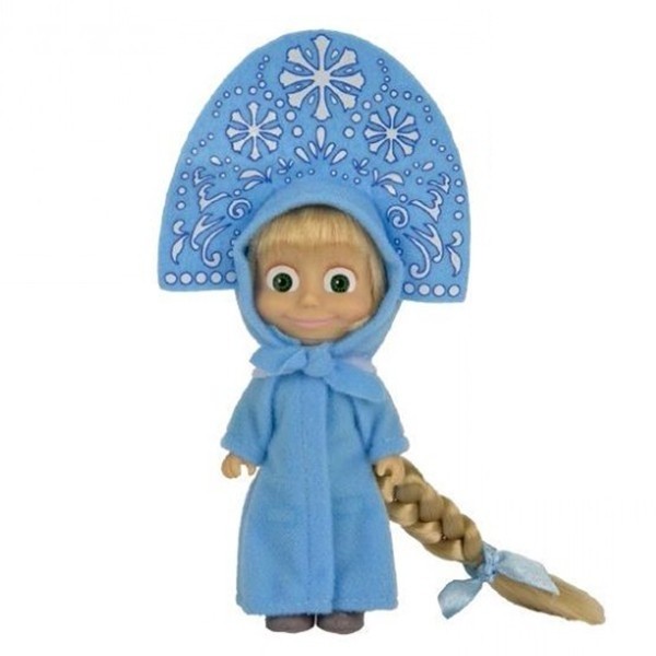 Bambola Masha In Costume Azzurro - Masha E Orso-Bambole E Bambolotti