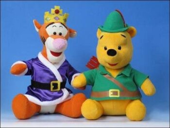 Peluche Winnie the Pooh e Tigro versione Robin Hood