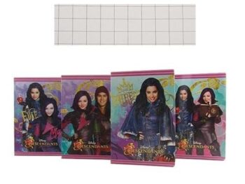 Set 12 quaderni Disney Descendants quadretti 10 mm