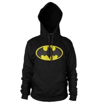 Batman Distressed Logo Felpa con Berrettopuccio