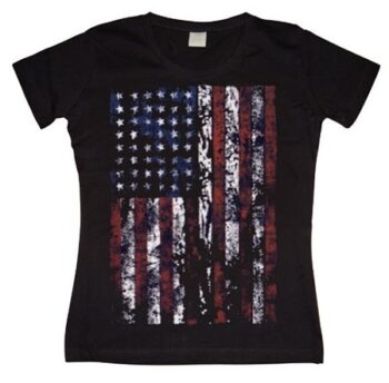 Distressed USA Flag Girly T- shirt