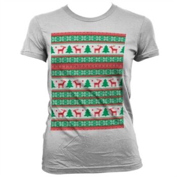 Christmas Knit Pattern Red/Green T-shirt donna