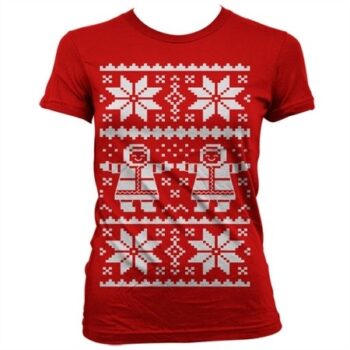 Retro X-Mas Knit Pattern T-shirt donna