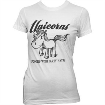 Unicorns - Ponies With Party Hats T-shirt donna