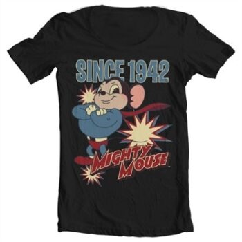 Mighty Mouse Since 1942 T-shirt collo largo