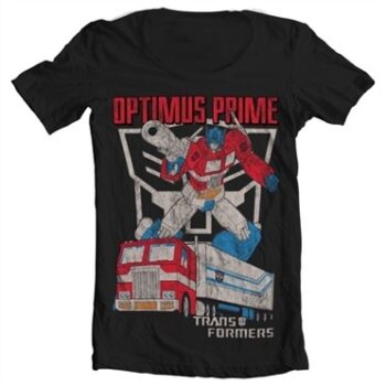 Optimus Prime Distressed T-shirt collo largo