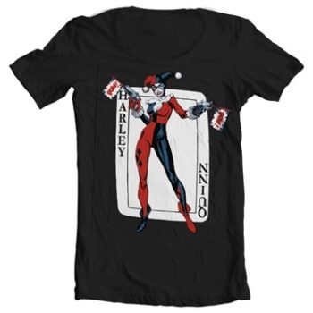 Harley Quinn Card Games T-shirt collo largo