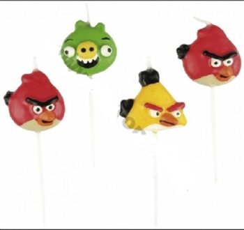 Confezione 4 candeline Angry Birds