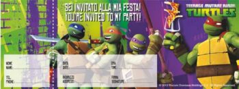 Carnet Inviti Festa Tartarughe Ninja