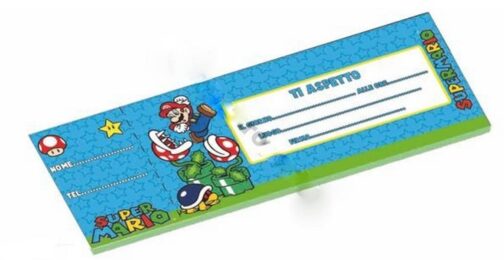 Carnet inviti festa Super Mario Bros