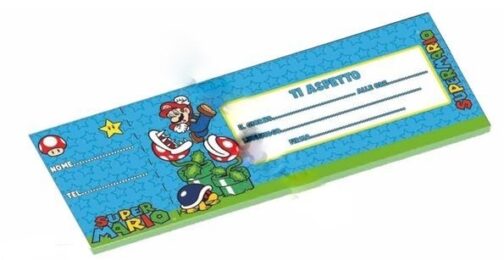 Carnet inviti festa Super Mario Bros