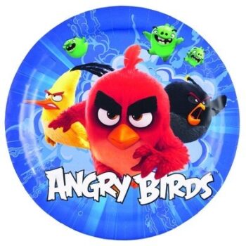 Confezione 8 piatti in cartoncino Angry Birds Movie