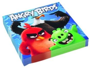 Confezione 16 tovaglioli festa a tema Angry Birds Movie.