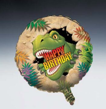 Palloncino tondo Happy Birthday Dinosauro