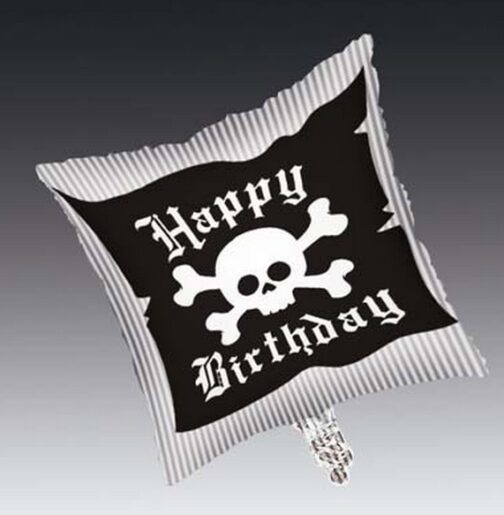 Palloncino quadrato Happy Birthday Jolly Roger