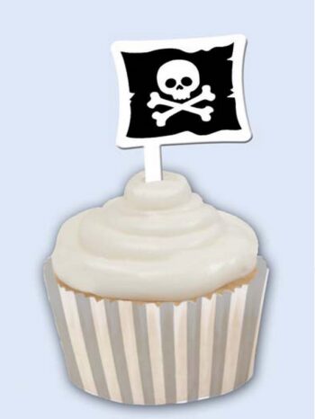 Set pirottini laminati per cupcakes Jolly Roger