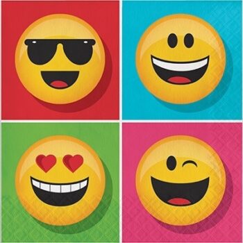 Confezione 16 tovaglioli festa a tema Emoji