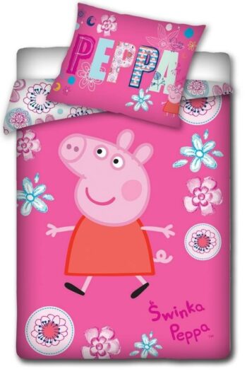 Parure copripiumino lettino con sponde Peppa Pig Fiori