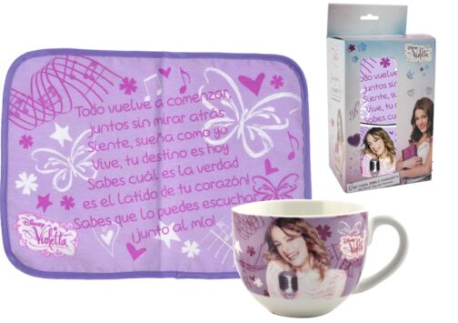 Set regalo tovaglietta più tazza Violetta