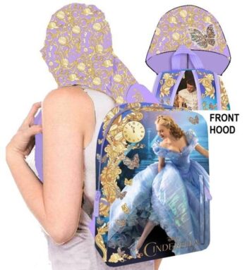 Zainetto asilo Disney Cinderella con cappuccio impermeabile