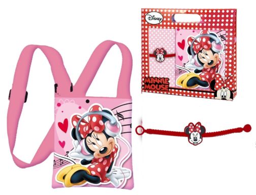 Set regalo borsetta trasversale e bracciale Disney Minnie