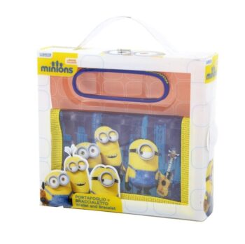 Set regalo portafogli e bracciale Minions