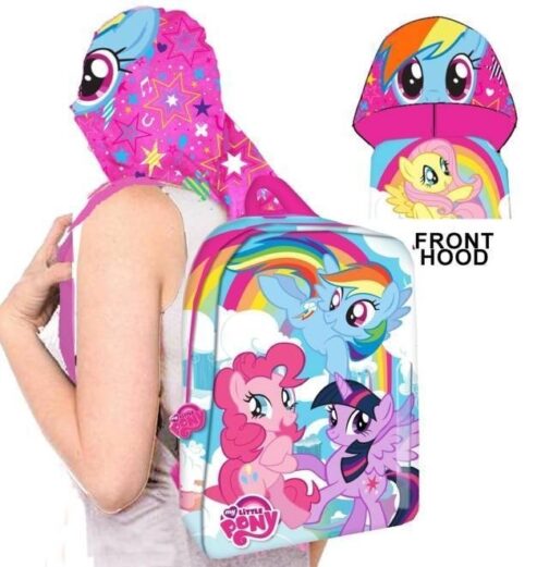 Zaino asilo My Little Pony con cappuccio impermeabile