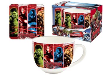 Set regalo tazza jumbo e sottotazza Marvel Avengers