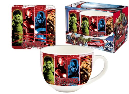 Set regalo tazza jumbo e sottotazza Marvel Avengers