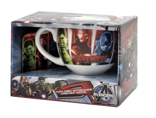 Set regalo tazza jumbo e sottotazza Marvel Avengers