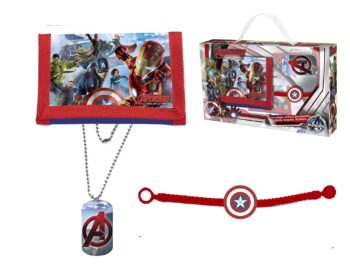 Set regalo portafogli, collana e braccialetto Marvel Avengers