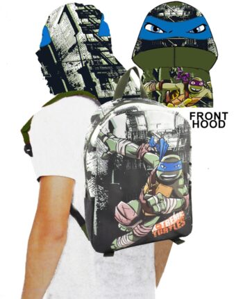 Zaino asilo Ninja Turtles X-Treme con cappuccio impermeabile