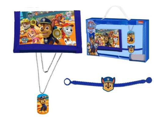 Set regalo portafogli, collana e braccialetto Paw Patrol