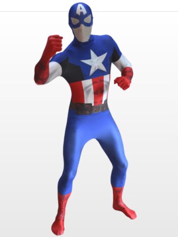 Costume adulto Capitan America Morphsuit-Medium