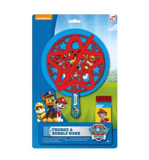 Set Frisbee e bolle di sapone con bacchetta magica Paw Patrol