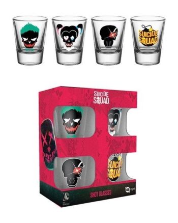 Set bicchierini in vetro Suicide Squad