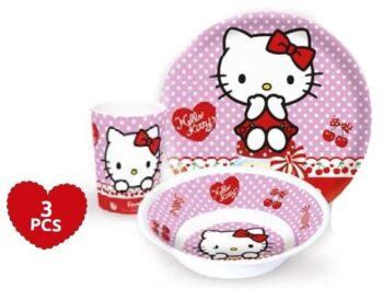 Set tavola melamina 3 pezzi Hello Kitty