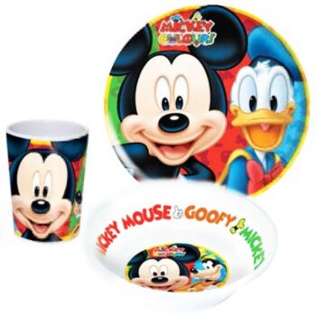 Set tavola melamina 3 pezzi Mickey & Friends