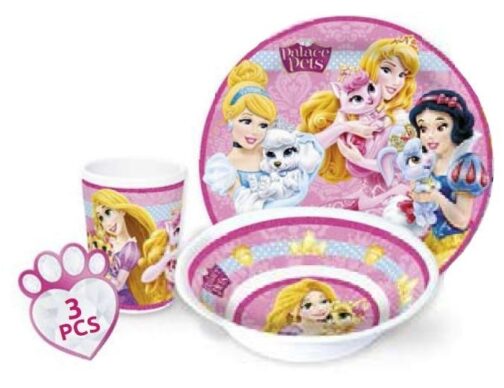 Set tavola melamina 3 pezzi Principesse Disney Palace Pets