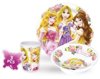 Set tavola melamina 3 pezzi Principesse Disney