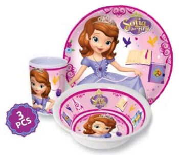 Set tavola melamina 3 pezzi Sofia la Principessa