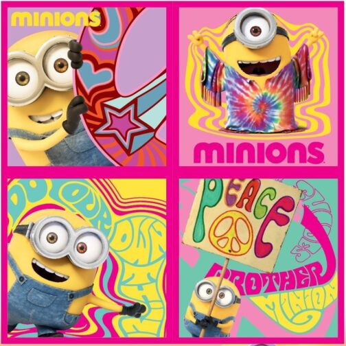 Set 4 asciugamani magici viso Pink Minions