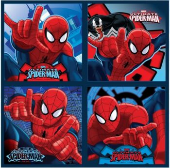 Set 4 asciugamani magici viso Spiderman