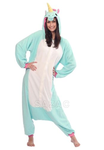 Pigiamone Kigurumi adulto Unicorno Celeste - Taglia XS