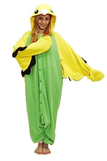 Pigiamone Kigurumi adulto Pappagallino Verde - Taglia Unica